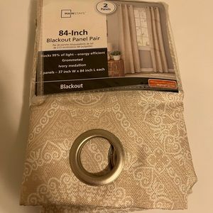 84-Inch Blackout Panel Pair Grommeted Ivory medallion
